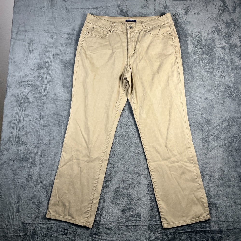 Bandolino Caroline Jeans Womens 10 Beige Denim Straight Leg Pants 35x30